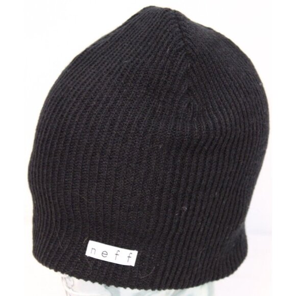 Neff Daily Black Beanie Knit Sock  Hat Cozy Warm Winter Ski Casual Simple Fall - Picture 2 of 10